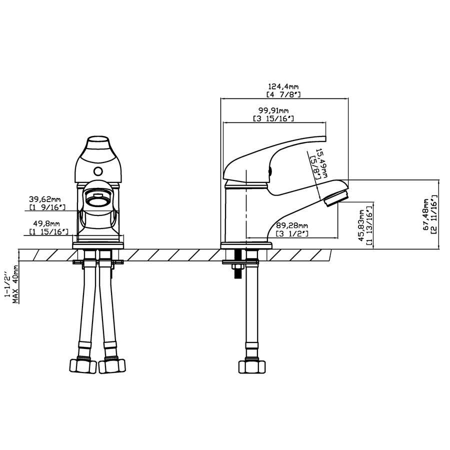  Mitigeur lavabo OLLY - plan