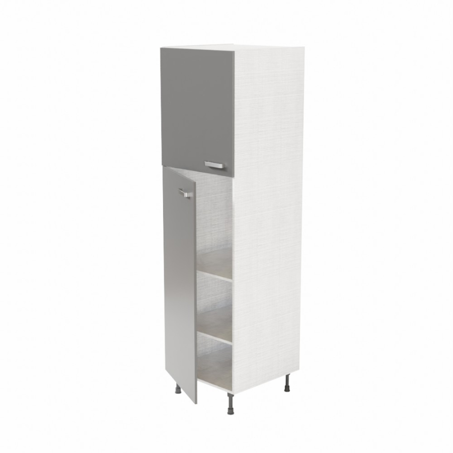 Meuble colonne de rangement cuisine 60 cm x 200 cm de hauteur - coloris gris