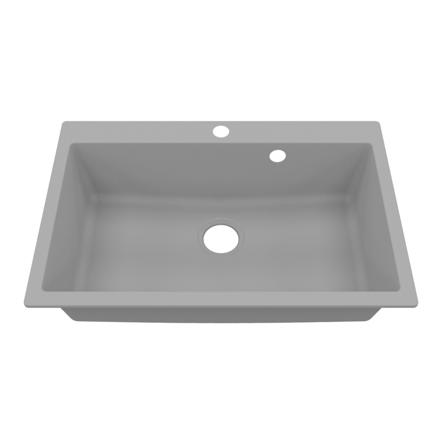 Cuve 1 bac évier sans égouttoir 76 cm x 50 cm RESIROC gris platine