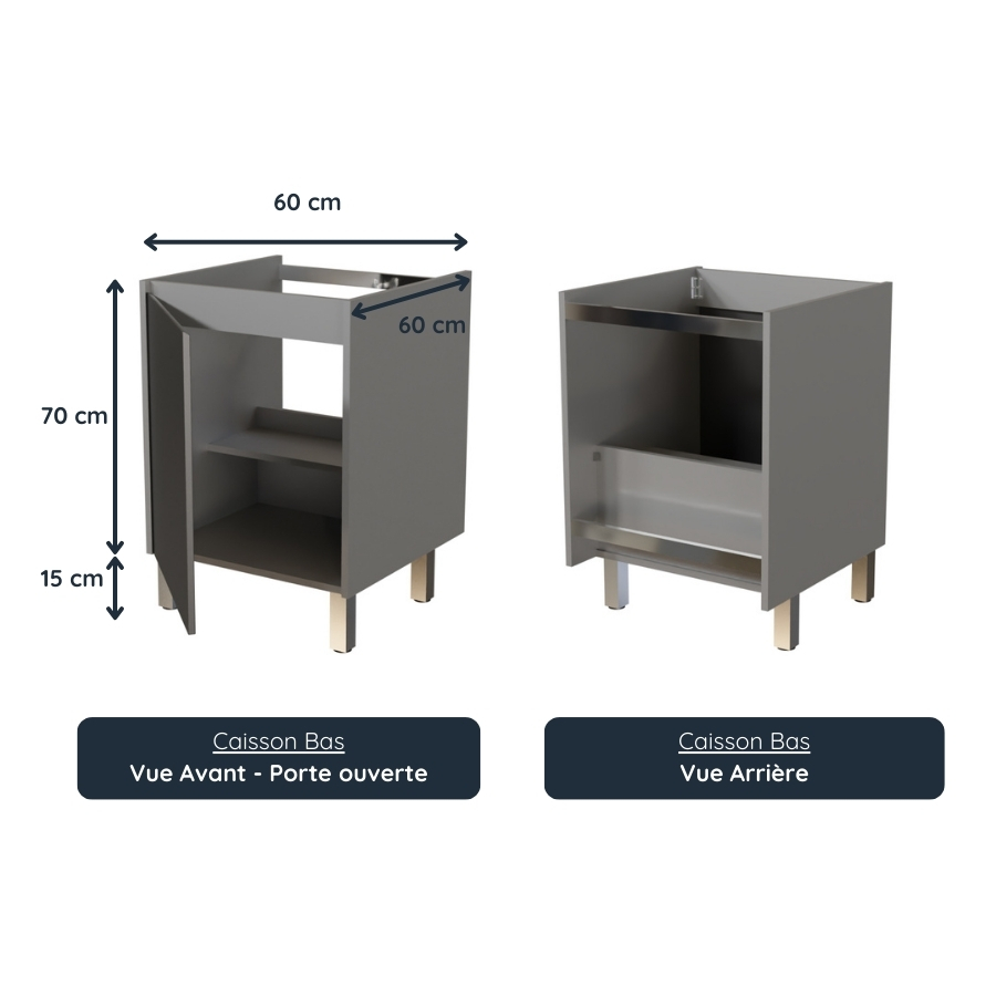 Cuisine d'extérieur en inox - Module en angle avec évier et bar- KX15