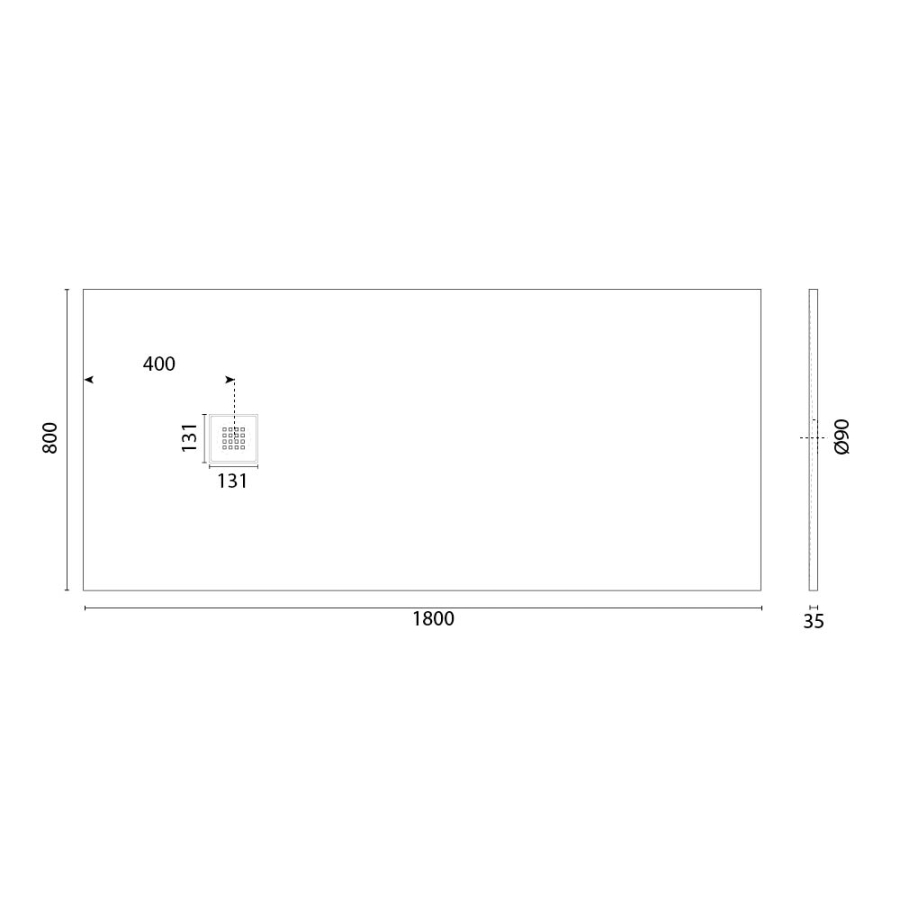 Receveur de douche 180 x 80 DIAMANT Blanc