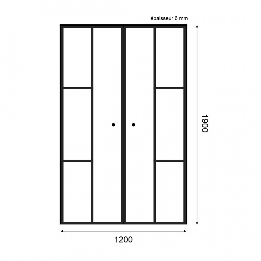 2 portes de douche pivotantes 120 ATELIA schéma