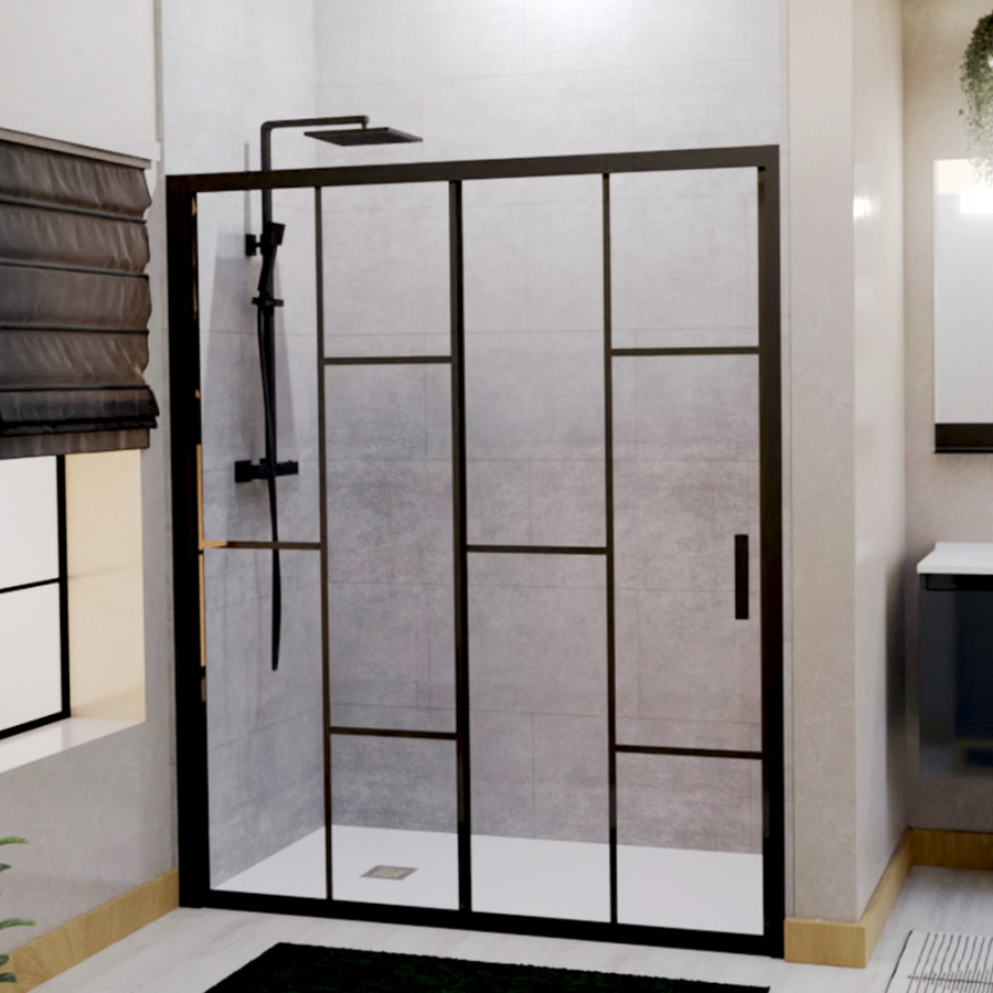 Paroi de douche coulissante style verrière 120 cm ATELIA