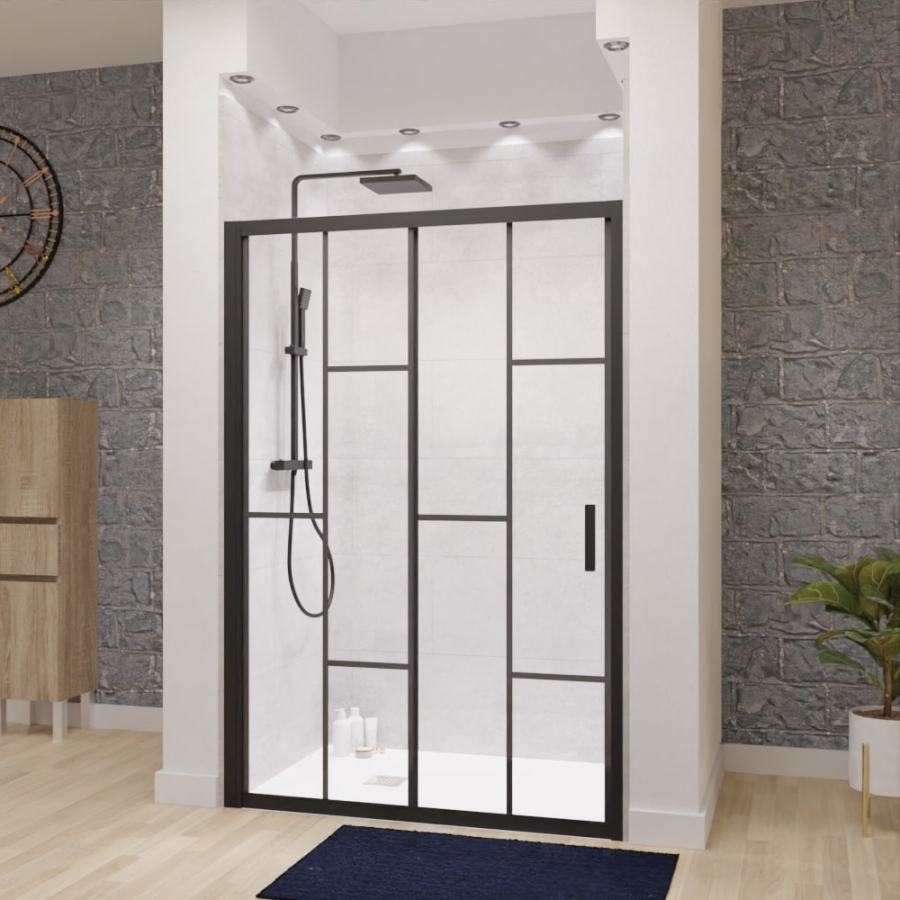 Paroi de douche coulissante style verrière 120 cm ATELIA