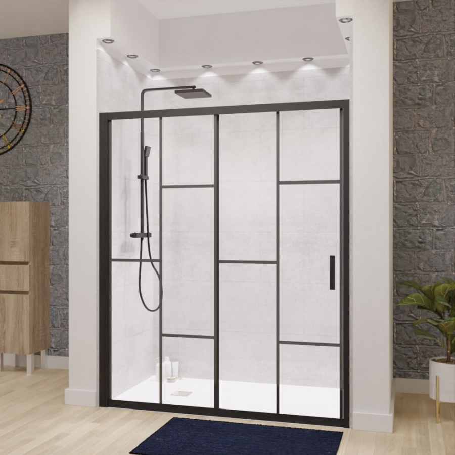 Paroi de douche coulissante style verrière 160 cm ATELIA