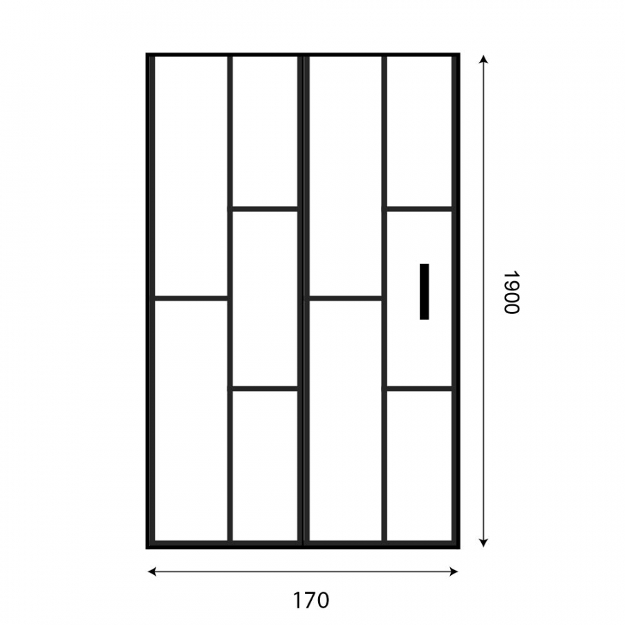 Plan paroi de douche coulissante style verrière 170 cm ATELIA