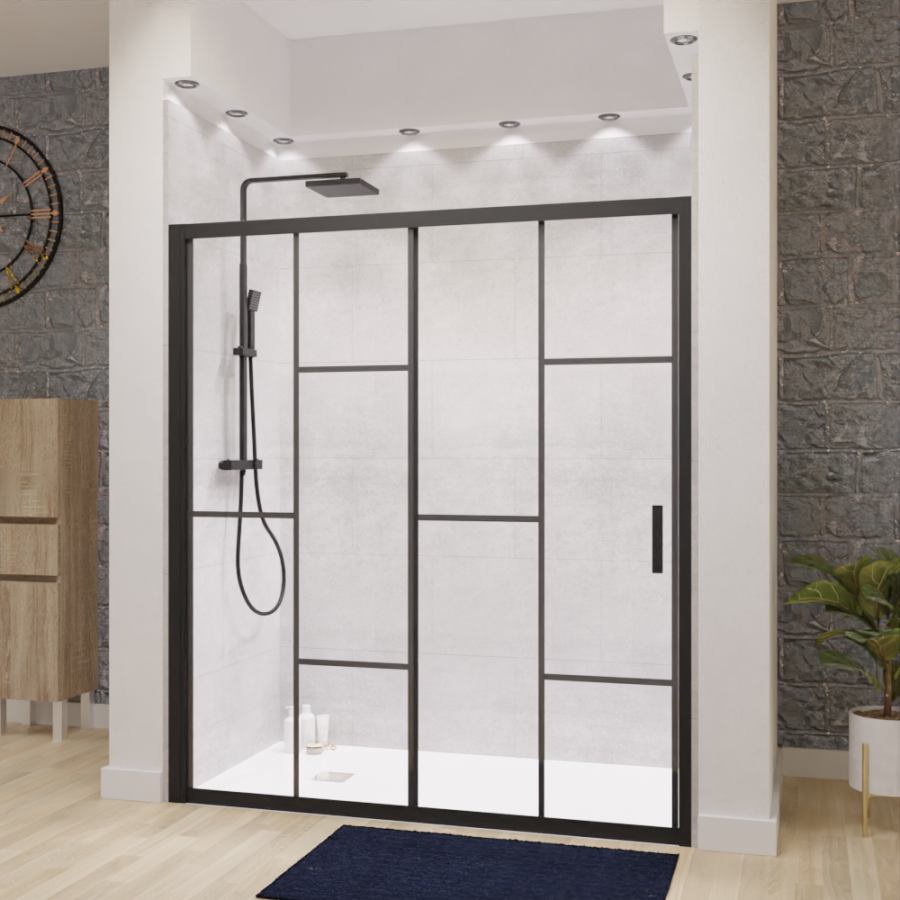 Paroi de douche coulissante style verrière 170 cm ATELIA