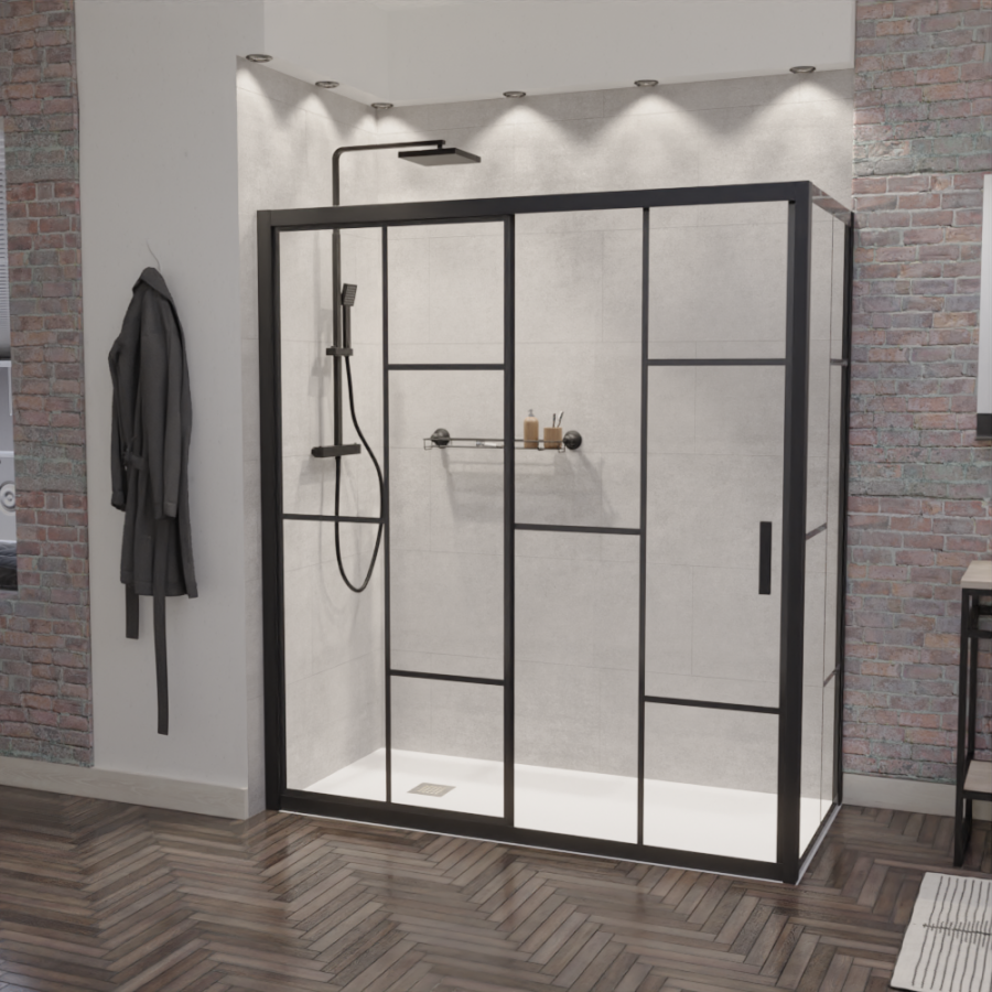 Paroi de douche coulissante style verrière 170 cm ATELIA