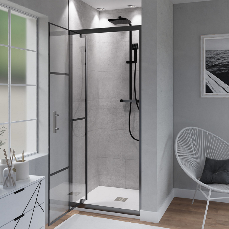 Porte de douche pivotante style verrière 80 x 190 cm ATELIA