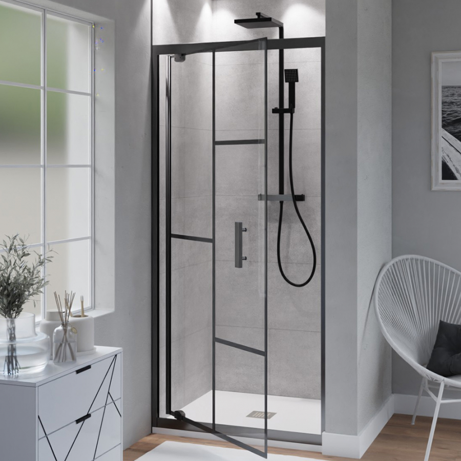 Porte de douche pivotante style verrière 90 x 190 cm ATELIA