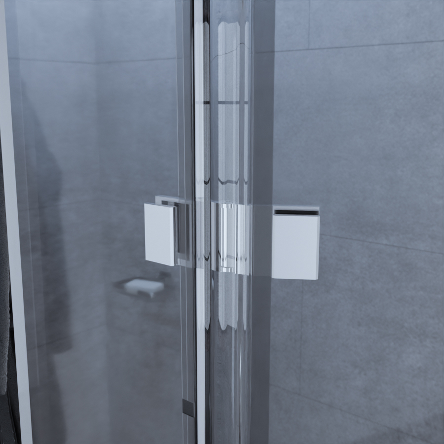 Paroi de douche effet miroir avec retour pivotant BAYA 120 cm x 200 cm