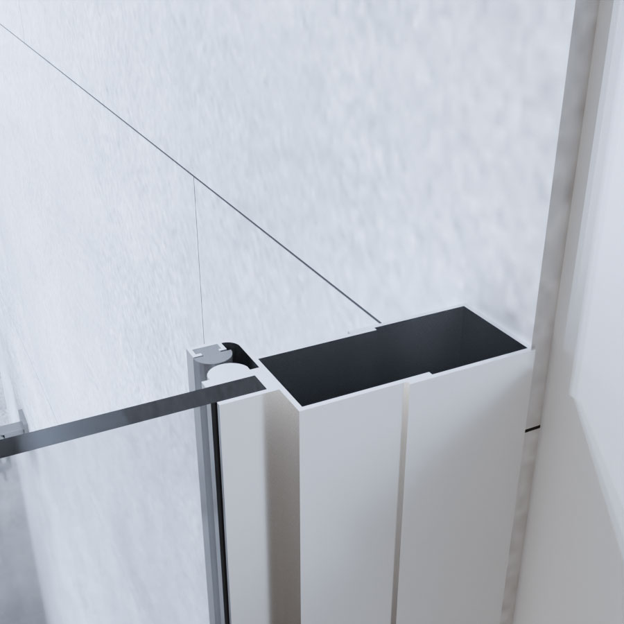 Porte de douche pivotante en verre transparent DYLANE 80 cm x 190 cm