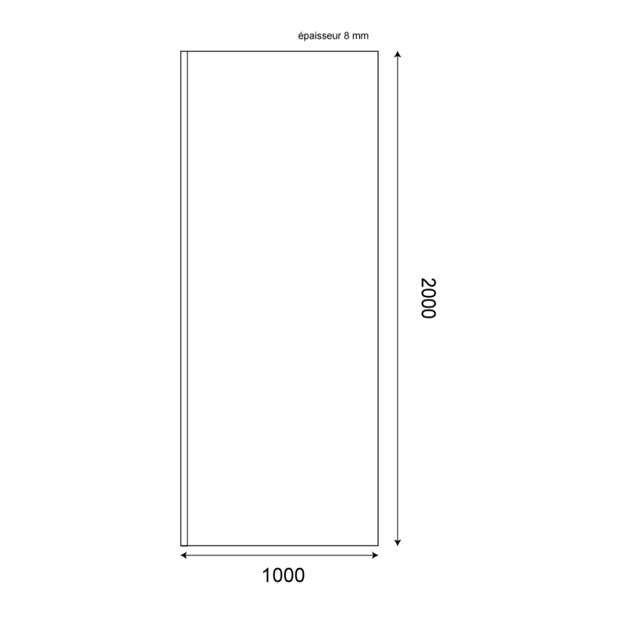 Paroi de douche effet miroir MAORA 100 cm