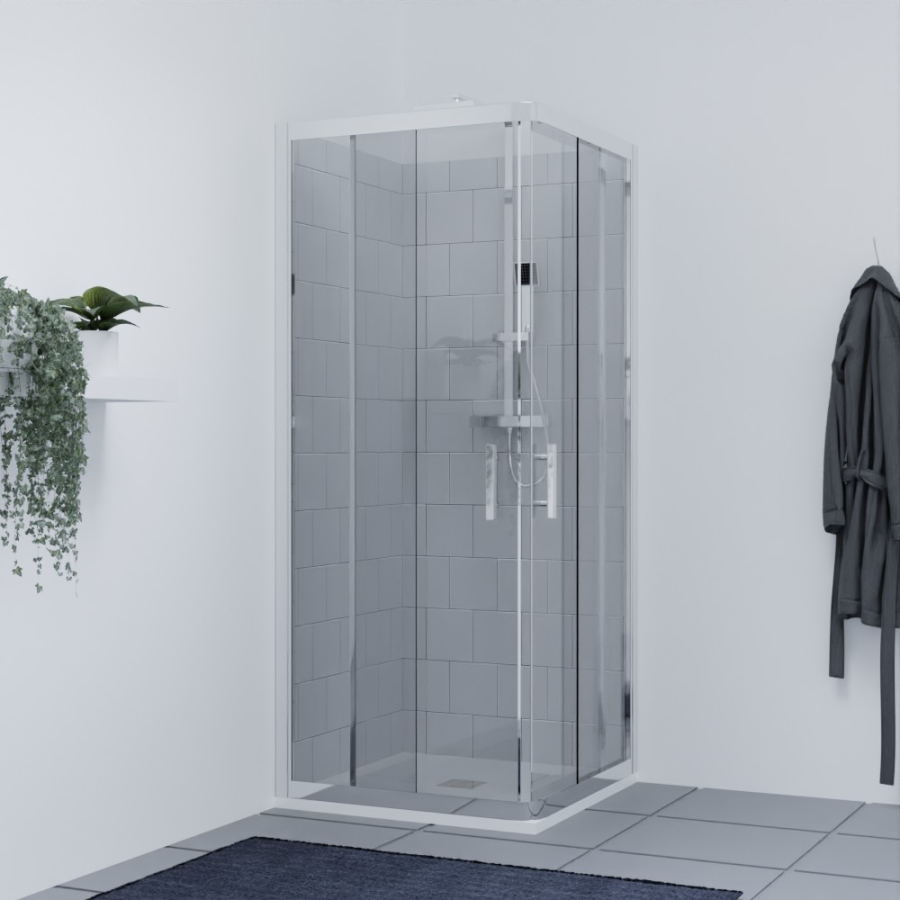 Paroi de douche coulissante en angle NERINA 80 cm x 80 cm