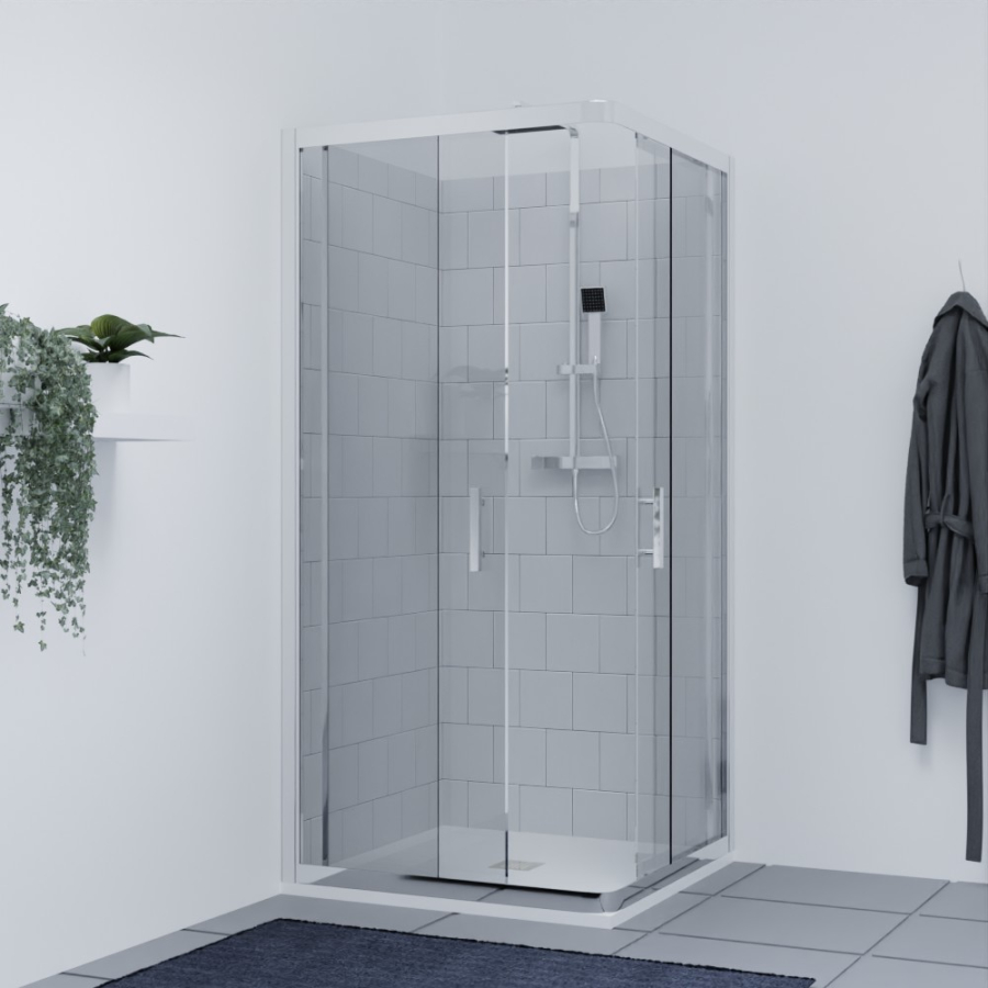 Paroi de douche coulissante en angle NERINA 90 cm x 90 cm