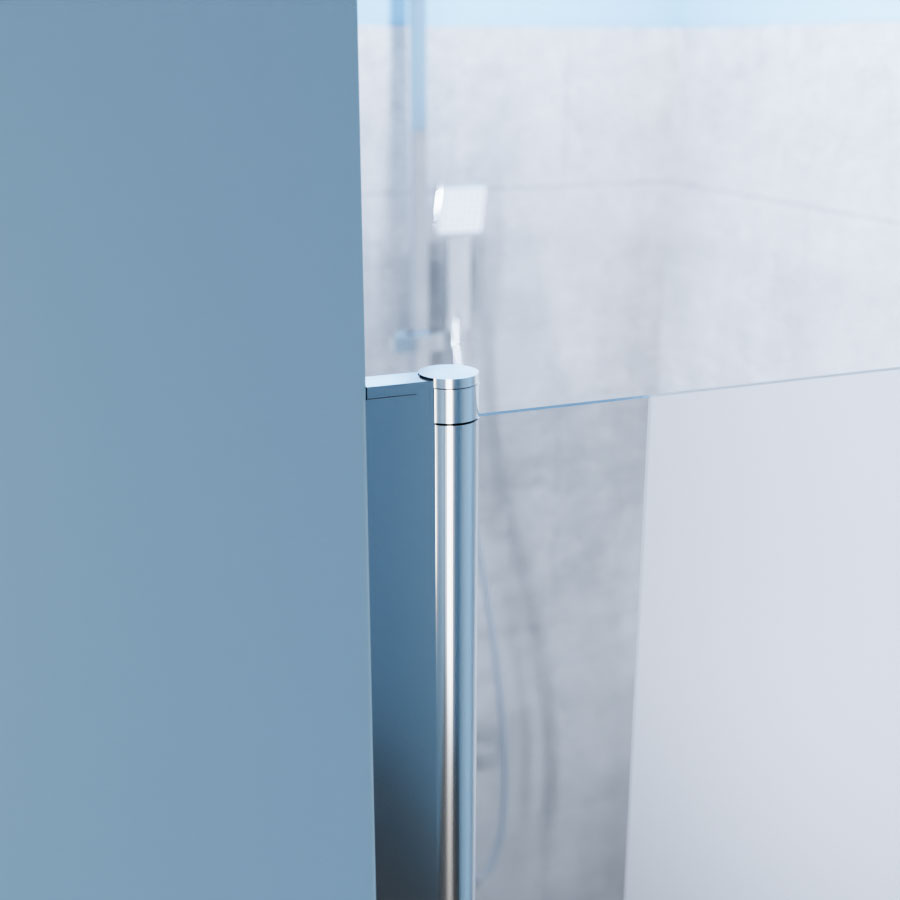 Porte de douche pivotante SANDY 100 cm x 190 cm verre sablé opaque en partie centrale
