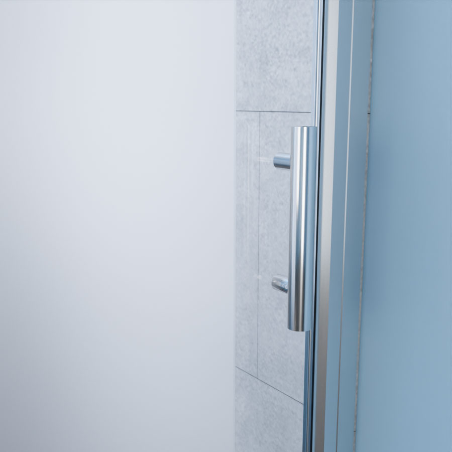 Porte de douche pivotante SANDY 100 cm x 190 cm verre sablé opaque en partie centrale