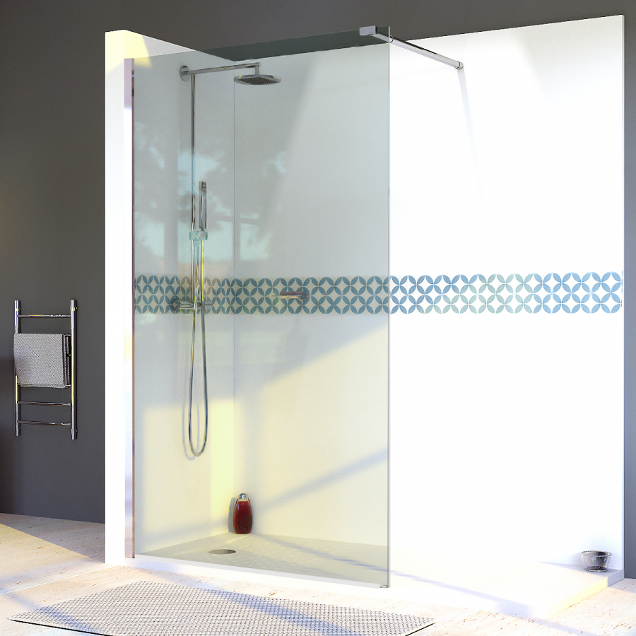 Paroi de douche à l'italienne en verre 10 mm STURDY 100 cm x 200 cm