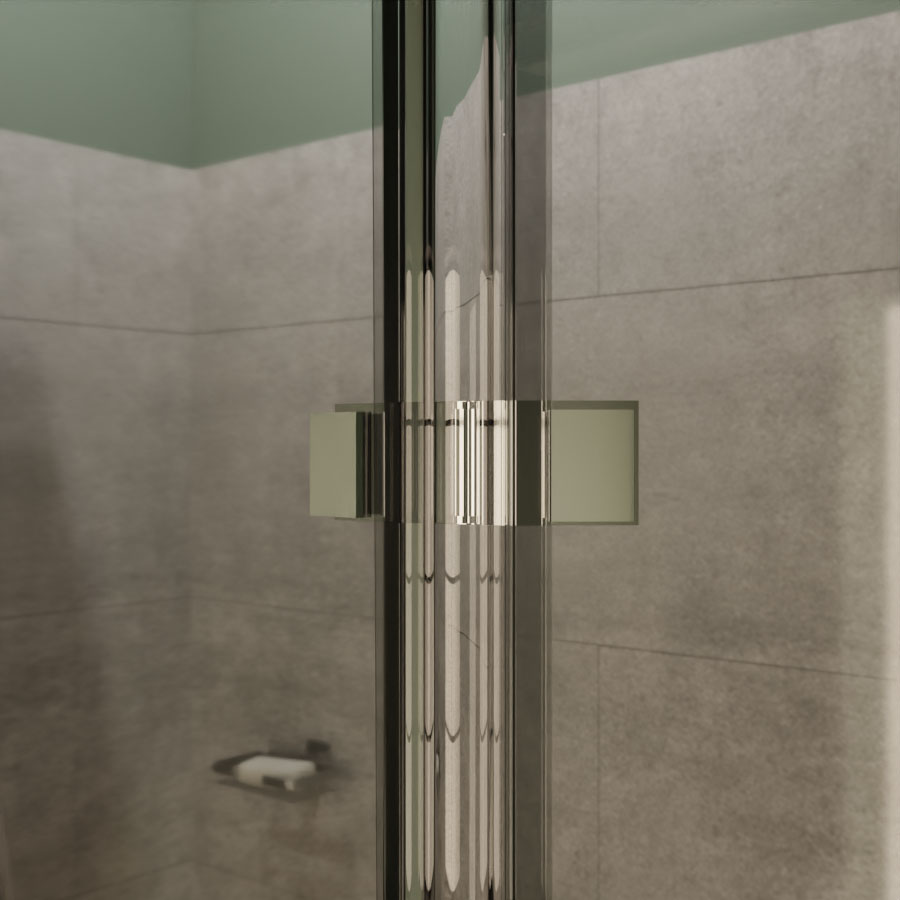 Paroi de douche à l'italienne STURDY en verre sécurit 10 mm d'épaisseur largeur 120 cm + 40 cm retour pivotant