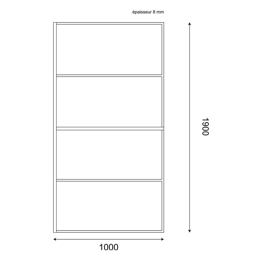 Paroi de douche noir mat avec porte-serviettes  DARKY 100 cm