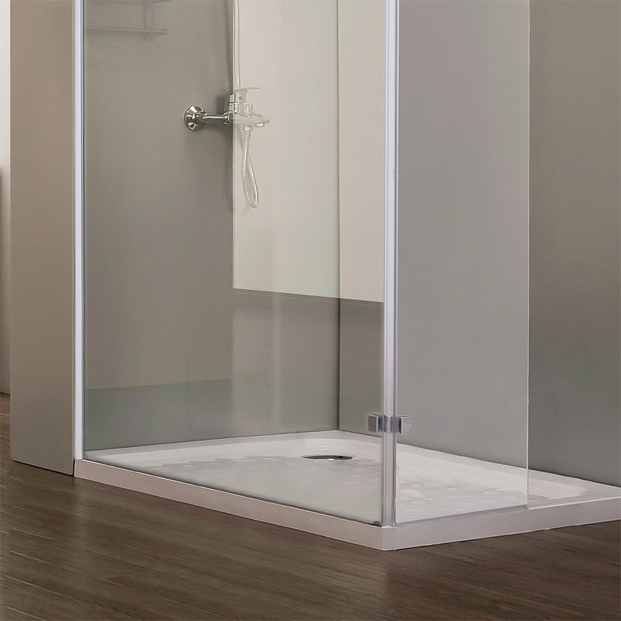 Paroi de douche en verre avec retour pivotant 100 cm x 185 cm NEPTA