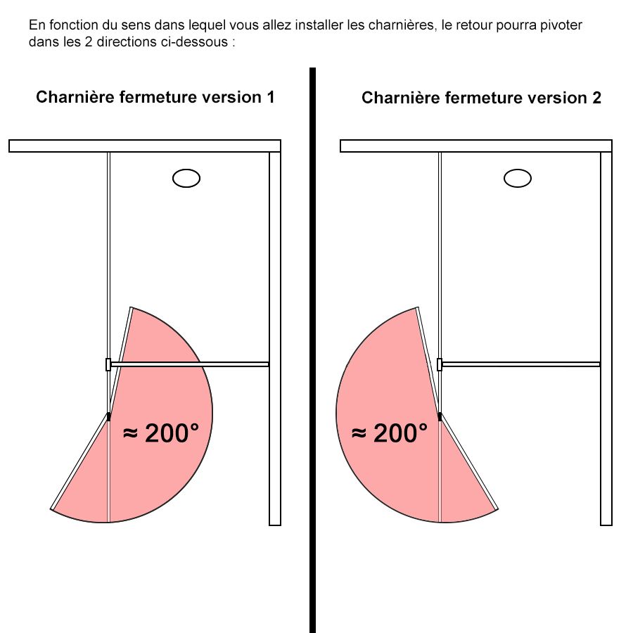 Paroi de douche en verre avec retour pivotant 100 cm x 185 cm NEPTA