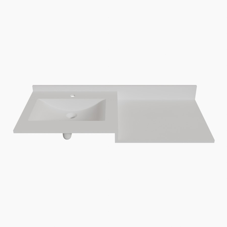 Plan simple vasque déportée à gauche 120 cm x 55 cm ATOLL