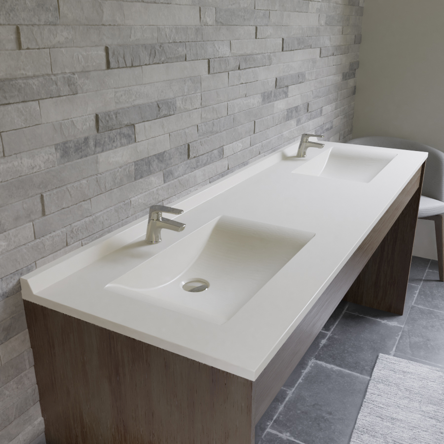 Plan double vasque 175 cm x 55 cm RESIPLAN 