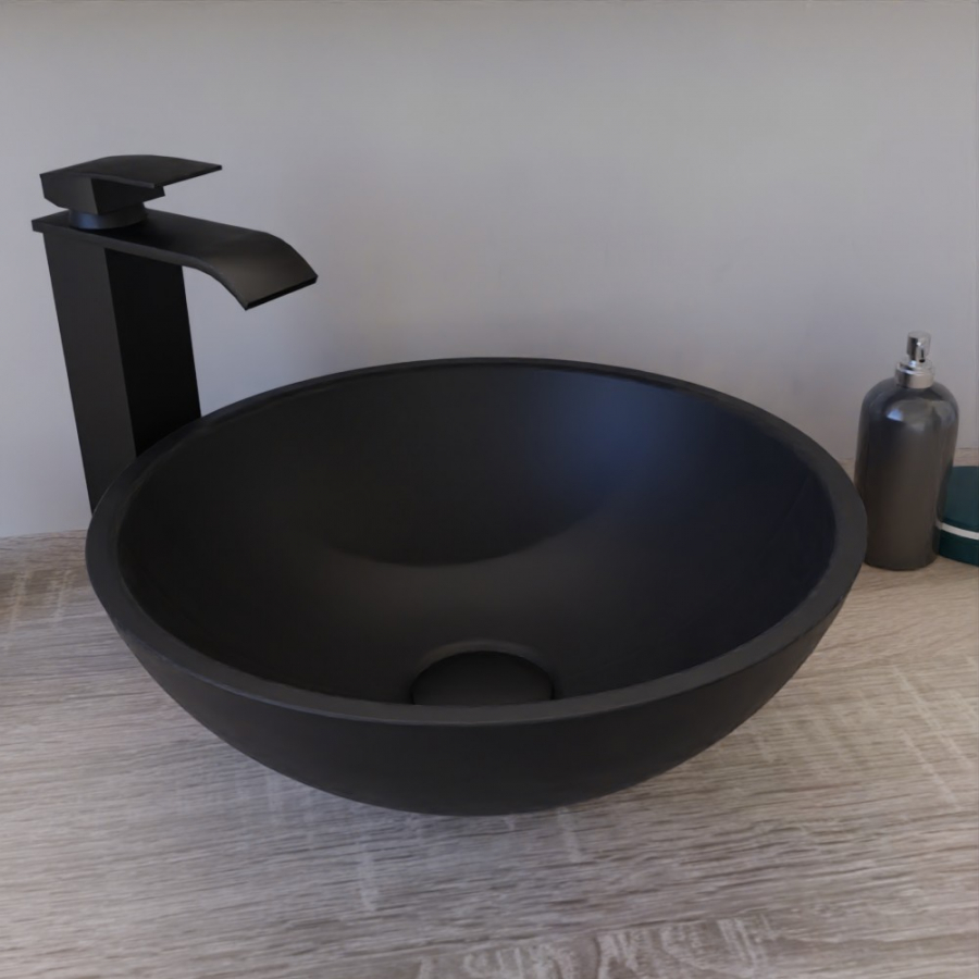 Vasque ronde à poser 34 cm de diamètre TREND noir mat