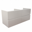Caisson de meuble salle de bain 120 cm en inox coloris blanc collection ROSINOX vue de coté sans plan vasque 