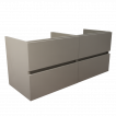 Caisson de meuble salle de bain 120 cm en inox coloris gris clair collection ROSINOX vue de coté sans plan vasque 