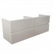 Caisson de meuble salle de bain 140 cm en inox coloris blanc collection ROSINOX vue de coté sans plan vasque 