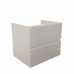 Caisson de meuble salle de bain blanc en inox deux tiroirs 60 cm de largeur collection ROSINOX vue de coté