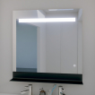 Miroir de salle de bain avec tablette et éclairage LED 80 cm x 80 cm ETAL 